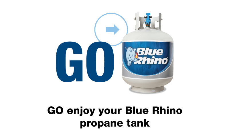 GO enjoy your Blue Rhino propane tank